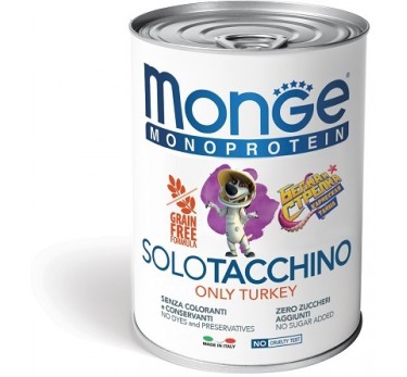 Monge Dog Monoprotein Solo B&S консервы для собак паштет из индейки 400г